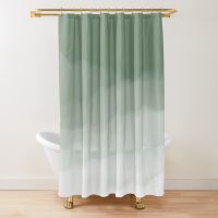 【YD】 Watercolor Ombre Shower Curtain Fabric Polyester Curtains with 12 Hooks