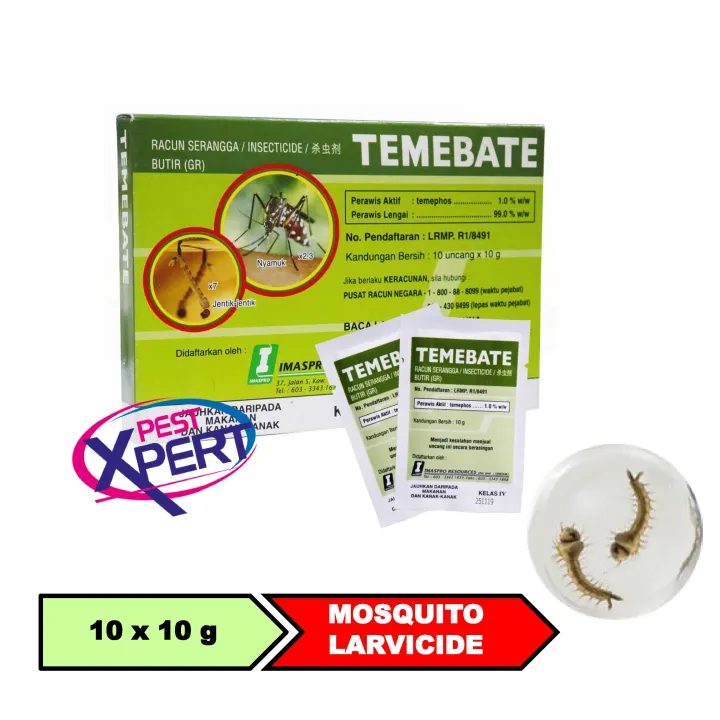 Imaspro Temebate Denggi Dengue Mosquito Larvicides Ubat Jentik Jentik Nyamuk 10 X 10 G Lazada