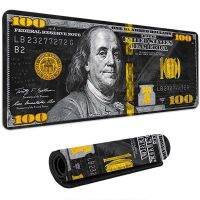 แผ่นรองเมาส์ศิลปะสีดำและสีทอง Ben Franklin ธนบัตร 100 เหรียญแป้นพิมพ์เกมโต๊ะแผ่นรองเมาส์ P อุปกรณ์แล็ปท็อปแผ่นรองโต๊ะ