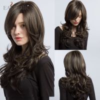 Easihair วิกผมชั้นสังเคราะห์วิกผมสีบลอนด์ออมเบรหยักคลื่นยาวปานกลางสำหรับผู้หญิงผิวดำวิกผมคอสเพลย์ทนความร้อนได้