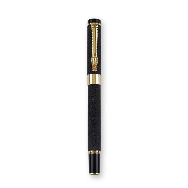 คุณภาพสูง-gj56ออฟฟิศสีดำฝ้าปากกาเจลนักเรียนหรูหรามังกรทองปากกาเจลปากกาเขียนปากกาหมึกซึมธุรกิจ