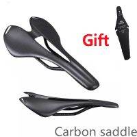 Carbon Fiber Road Mtb Saddle 3K T800 Super Light Carbon +Leather Cushions Ride Bicycles Seat Saddle Covers