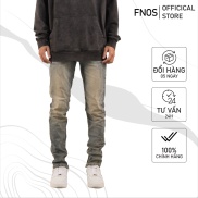Quần jean nam streetwear cao cấp FNOS Z23 màu xanh wash vintaged form