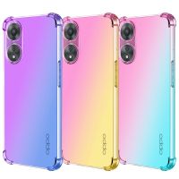 For OPPO A58 A97 5G A17 A17K Shockproof Gradient Case Clear Soft TPU Phone Case Hybrid Cute Bumper Slim Cover For OPPO A78 5G