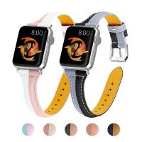 ✣▪✣ Leather Strap For Apple Watch Series 8 7 se 6 5 4 3 Slim Bracelet For Apple Watch 41mm 40mm 38mm 45mm 44mm Correa Band for Women