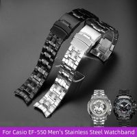 Original high quality﹍❆✤ 22มม. สำหรับ Casio EF-550 สายนาฬิกาสแตนเลสผู้ชาย EDIFICE Series สร้อยข้อมือสายยางซิลิโคนกันน้ำ