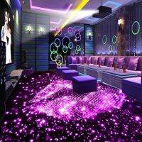 ❀▲ Custom Large 3D Floor Mural KTV Bar Clubs Glitter Wallpaper Wear Non-slip Waterproof Self-adhesive 3D Floor Tiles PVC Sticker