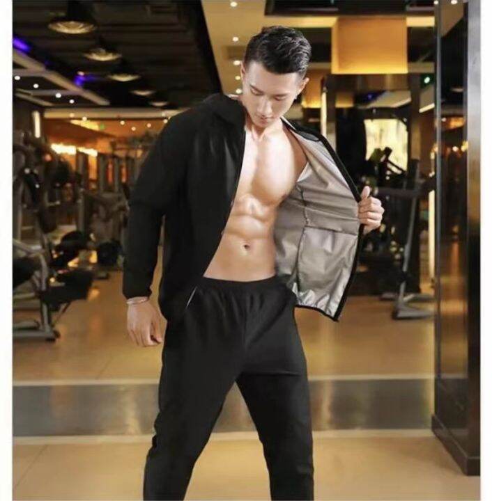 sauna suit for men fitness, sauna jacket for workout, men gym coat