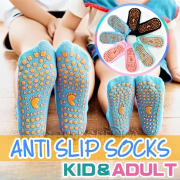 34 Pairs Non Slip Socks Non Skid Socks Yoga Socks with Grips Skid Proof  Socks Nonslip Socks Women Men Slipper Socks with Grippers Foot Pattern Skid