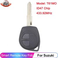 KEYECU โมเดล: T61MO Untuk Suzuki รีโมทคอนโทรล Ki Mobil 2 Tombol 433.92Mhz ชิป ID47 Dengan HU87 Ut Blade Fob T61M0