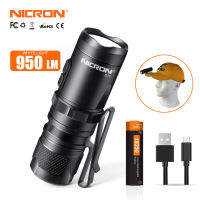 NICRON 10W 950lumen Mini Pocket ไฟฉาย LED usb Led Light 6 โหมดไฟฉายกันน้ำ USB Re ชาร์จไฟฉายสำหรับ Out ประตู EDC B11