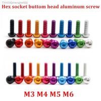 ♤¤ 10pcs/lot ISO7380 Aluminum socket allen screw M3 M4 M5 M6 Aluminum alloy Hexagon Hex Socket Button Head Cap Machine Screw Bolts