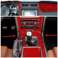 ◑ Red Carbon Fiber Interior Modification Cover Trim Strips Decorative Stickers For Ford Mustang 09-13 Car Inner Accessories