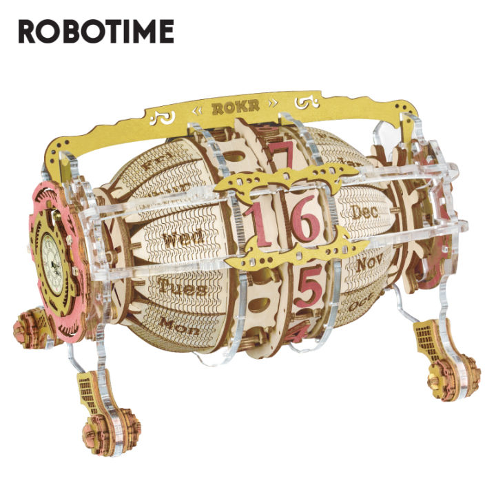 Robotime Time Engine Calendar 3d Wooden Puzzle Model Toys for Children