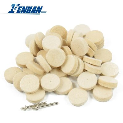 52pcs 25x7mm Polishing Buffing Wheels Wool Felt with Mandrel Metal Surface For Dremel Accessories Rotary Tools Polisher Disc Pad