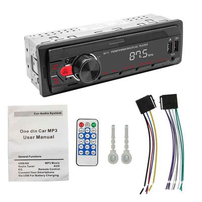 Universal Car Stereo Single Noise Car Radio Bluetooth USB AUX in Dash Head Unit FM Radio Media Receiver Car MP3 Player