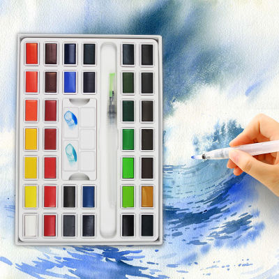 Superior 12/24/36Colors Solid Water Color Paint Set With Water Paint Brush Portable Pigment For Art Supplies Artist Watercolor