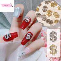 WPRA โลหะผสม 3D การออกแบบเหรียญ แฟลช เสน่ห์ ทำเล็บ เล็บ Rhinestone เครื่องประดับเล็บ DIY Dollar Nail Art ตกแต่ง