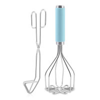 Smooth Beans Cooking Meat Fruits Heavy Duty Food Tongs Vegetables Stainless Steel Professional Kitchen Avocado Potato Masher