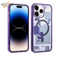 KISSCASE เคสโทรศัพท์แบบใสอะคริลิคแผงวงจรสำหรับ iPhone 15 14 13 12 Pro Max 15 14 Plus Magsafe เทคโนโลยีชาร์จไร้สายส่วนประกอบฝาหลังกันกระแทกสำหรับ Iphone 15 14 13 12