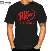 Dr Pepper Is A Woman เสื้อยืดลําลองสําหรับสตรีแขนสั้นพิมพ์ลาย Drpepper Yum Soda Feminism Dr Pepper ZPMI