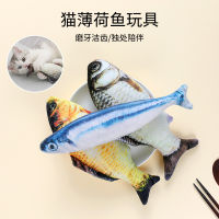 ปลาเสมือนจริงสัตว์เลี้ยงขนนิ่มกับของเล่นหญ้าดึงดูดแมวปลาคาร์พ Crucian Saury Carp Cat Toys