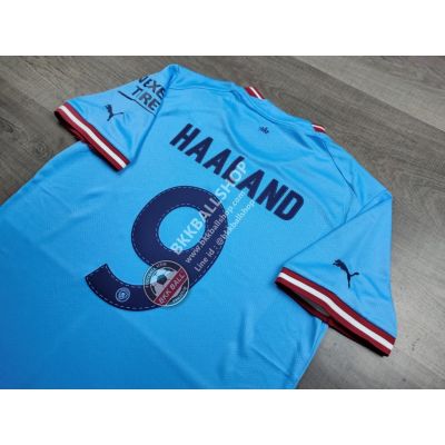 เสื้อฟุตบอล Man City Home แมนซิตี้ เหย้า 2022/23 สามารถติดเบอร์ชื่อ 9 HAALAND 17 DE BRUYNE (Font City แบบใหม่)
