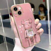 ลูกปัด3D ลูกอมสายคล้องหมีสไตล์ใหม่เคสโทรศัพท์สำหรับ iPhone 15 14 Plus 13 12 11 Pro Max Mini XR XS X 8 7 6S Plus SE 2020ชุบฝาหลัง