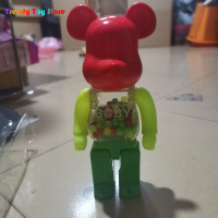 Original 28ซม.400% BEARBRICK บล็อคก่อสร้างหมี Baby สีแดงหัว Qianqiu มือแบบจำลอง Office Boy DIY สีตุ๊กตาศิลปะสะสมโมเดลของเล่นเด็กวันเกิดของขวัญ