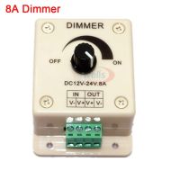 8a Dc12v-24v ไฟหรี่แถบไฟเดี่ยวสีแอลอีดี30a 96W โคมไฟปรับแสง5050 3528เทปตัวควบคุมไฟ Led