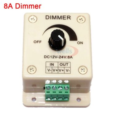 【Worth-Buy】 8a Dc12v-24v ไฟหรี่แถบไฟเดี่ยวสีแอลอีดี30a 96W โคมไฟปรับแสง5050 3528เทปตัวควบคุมไฟ Led