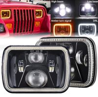 โคมไฟ7X5 LED ทรงสี่เหลี่ยม DRL Hi-Lo Beam จี๊ปเชอโรกีเอ็กซ์เจ Wrangler YJ untuk