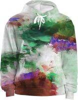 Unisex Youth Novelty Hoodies 3D Oil Painting Tie-Dye Printed for Christmas Daily, Comfort Pocket Hipster Sweatshirt Pullover