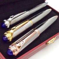 MSS Roadster de CT Classic Ballpoint Pen Fish Scale Brushed Metal Texture Writing Smooth Unique Luxury Gift Refills Plush Pouch Pens