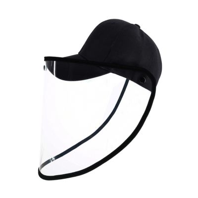 PULUZ CAP FACE SHIELD หมวกกันละออง ไอหรือจาม ฝาครอบป้องกันโปร่งใส PVC แบบถอดได้ สีดำ