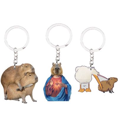 【YF】㍿  New Capybara Keychain KeyRing Cartoon Capybaras for Pendant Aaccessories