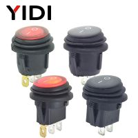 6A 250VAC Waterproof Round Rocker Switch 12V 220V Red Green Blue Yellow LED Light Rocker Switch 10A 125VAC  ON OFF SPST Switch Power Points  Switches