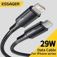 Essager USB C สายสำหรับ iPhone 14 13 12 11 Pro Max Xs 8 Plus สาย iPad Macbook 29W PD ชาร์จเร็วชนิด C ไปยังสายข้อมูลให้แสงสว่าง