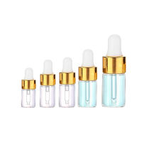 0Pcs Mini Clear Glass Essential Oil Aromatpy Dropper Bottles Gold Cap Reagent Drop Ey Pite Bottle