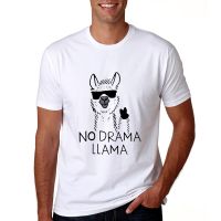 2023 Mens Llama Tshirt Short Sleeve Casual Men Llama T-shirt Summer Cool No Drama Llama T Shirts Cartoon Llama Tops Tees