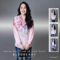 ส่งเร็ว! ยม ตัดเย็บสวยเนี้ยบแพทเทิร์นเสื้อคอวีแขนยาว ปลายแขนเชิ้ตติดกระดุมสุดเก๋ พิมพ์ลายสีคมชัดสวยเป๊ะ  เหมาะสำหรับสา