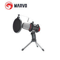 MARVO MIC02 ไมโครโฟนตั้งโต๊ะ Microphone  ระบบOmnidirectional พร้อมขาตั้งและกันลม