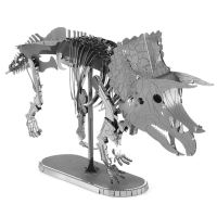 3D metal Triceratops skeleton Red crown