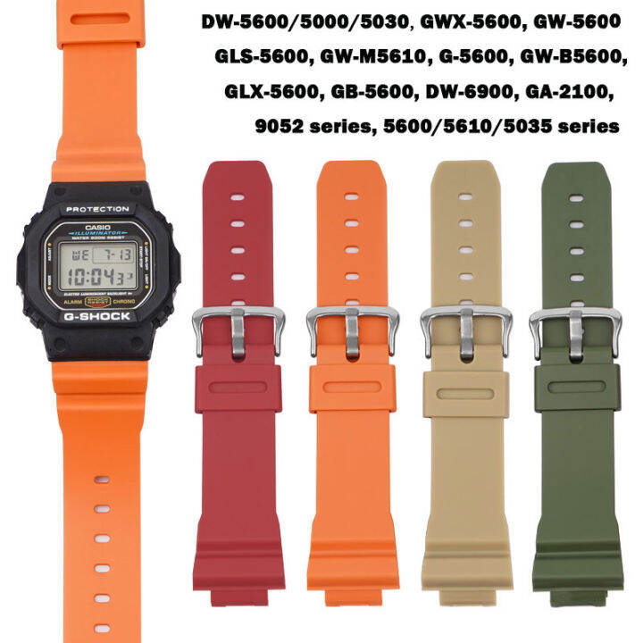 16mmX26mm Rubber Watch Band Men Sports Silicone Watch Strap for Casio GSHOCK DW5600 GWM5610 G