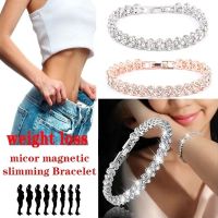 Fashion Womens Crystal Bracelet Gold and Silver Rose Gold Color Bracelet Weight Loss Magnetic Therapy Bracelet Health Jewelry