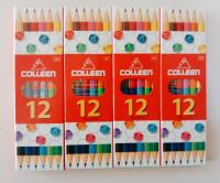 Colleen สีไม้คอลลีน คอลลีน 12สี (แบบ 2หัว)  คอลลีน 12สี 6แท่ง colleen 12 colre แท่งเหลี่ยม!!!