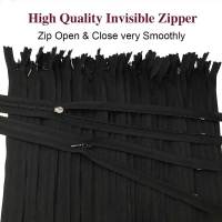 10Pcs Nylon Invisible Zippers 15-60cm(6Inch-24Inch) Black White Invisible Coil Zipper for Tailor Sewer Sewing Craft Home Textile Door Hardware Locks F