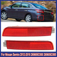 2PcsPair LED Car Exterior Rear Bumper Reflector Tail ke Stop Running Light For Nissan Sentra 2012-2018 265655C000 265605C000