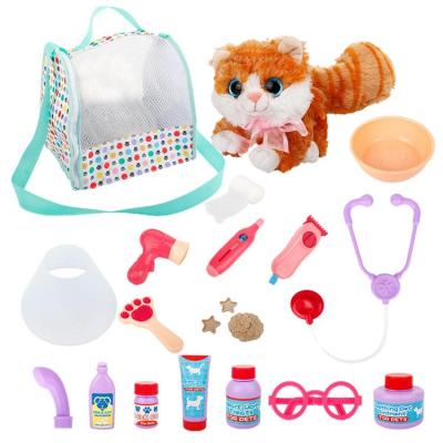 Kids Pretend Doctor Kit Pretend Play Vet Set For Kids With Bag Play Veterinary Set Pet Feeding Grooming Role Play Toys For 3-8 Years Old Kids high quality