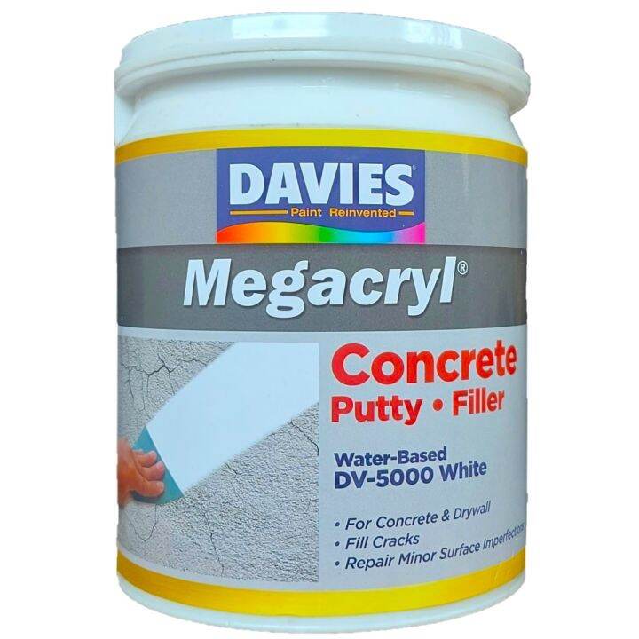 Davies Megacryl Concrete Putty & Filler DV5000 White 1L Lazada PH